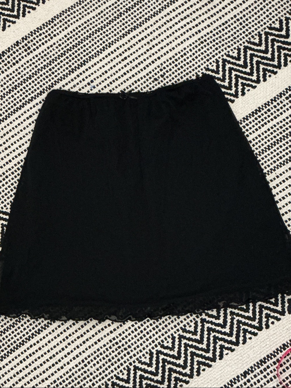 Brandy Melville Black Mini Skirt with Lace Trim